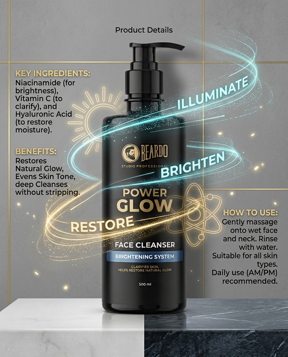 BEARDO POWER GLOW Face Cleanser (500ml)