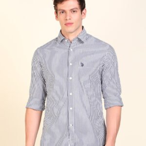 U.S. POLO ASSN. Men Regular Fit Striped Button Down Collar Casual Shirt